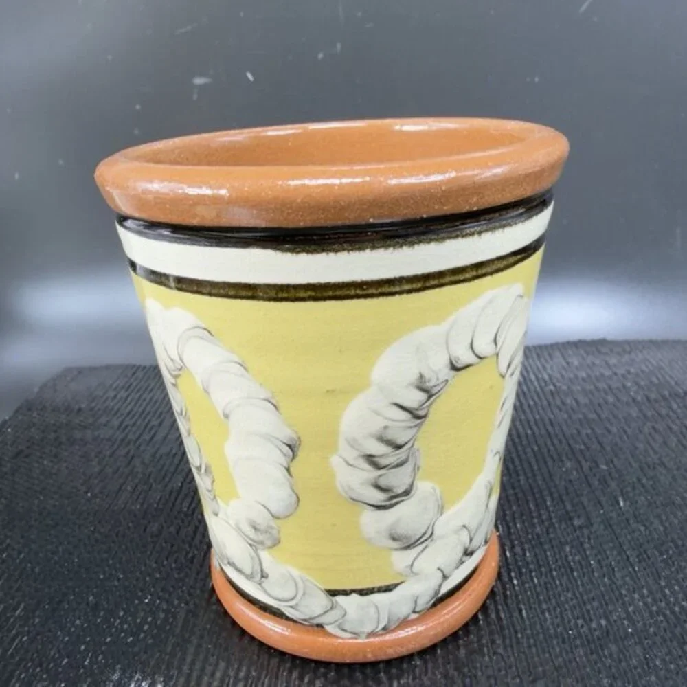 Greenfield‎ Village Pottery R Forrey Redware Pottery Coffee Mug Cup Folk Art VTG